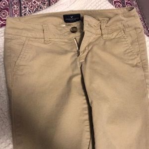 American Eagle kick boot khaki pants